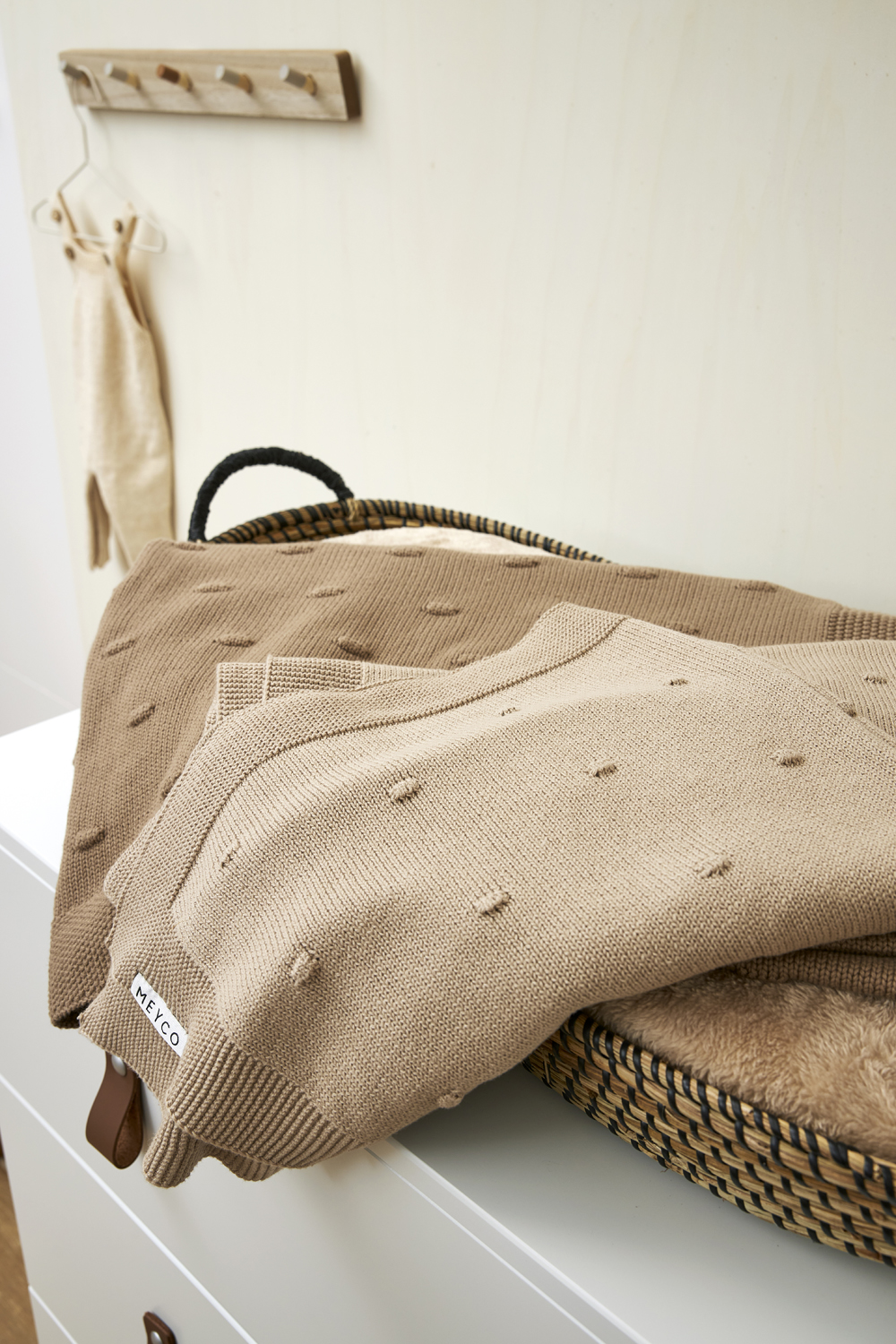 Mini Knots Ledikant Deken - Sand - 100x150cm - afbeelding 6