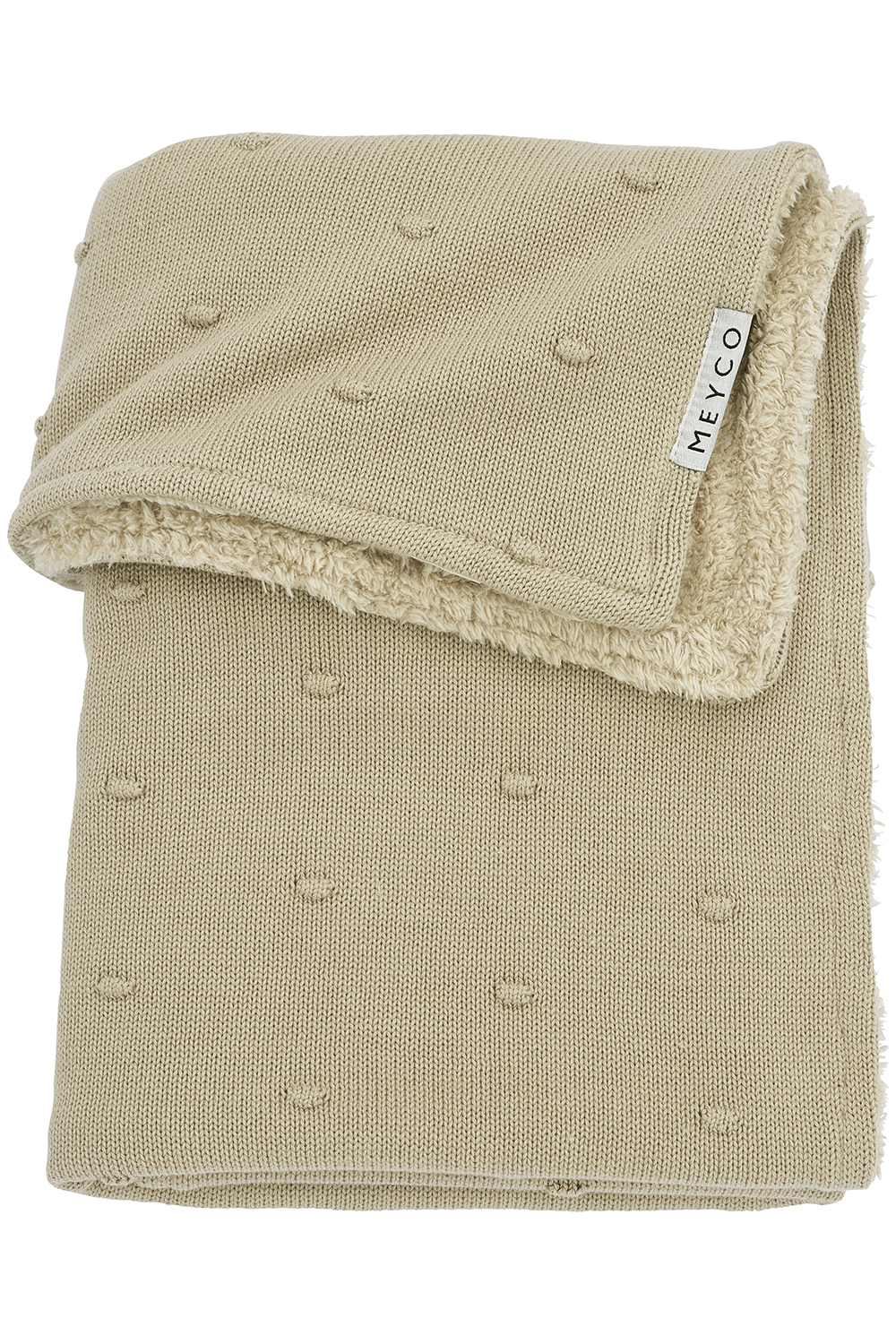 Mini Knots Teddy Wiegdeken - Sand - 75x100cm - afbeelding 2