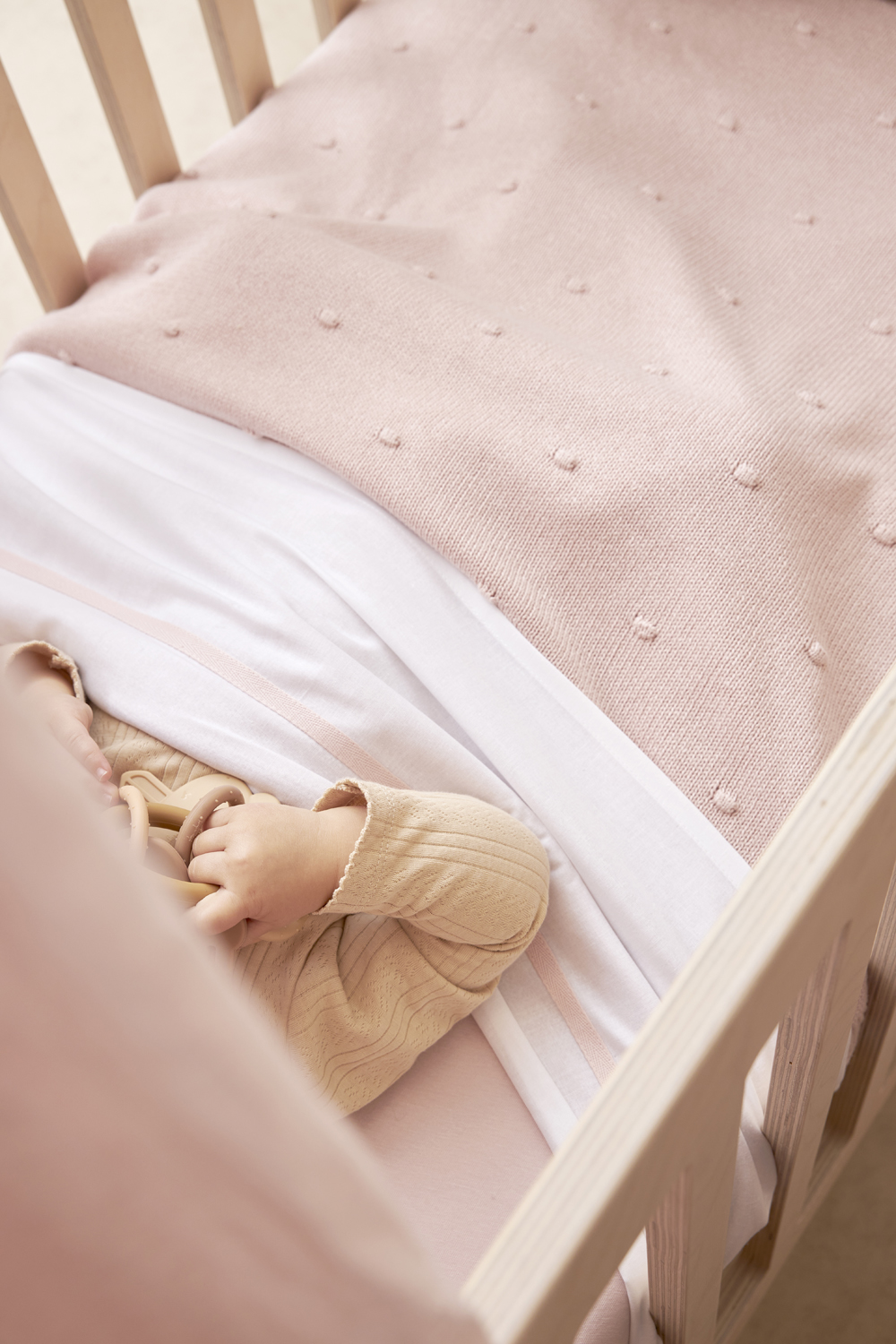 Ledikant Deken Mini Knots - Soft Pink - 100x150cm - afbeelding 5