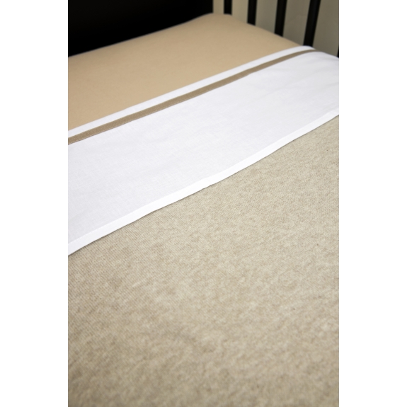 Meyco - Ledikant Deken Knit Basic Sand Melange 100x150cm