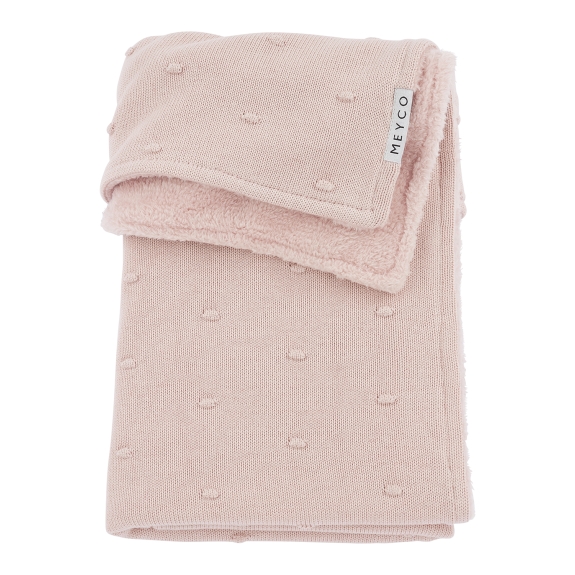 Ledikant Deken Mini Knots Teddy - Soft Pink - 100x150cm
