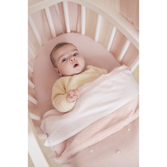Ledikant Deken Mini Knots Teddy - Soft Pink - 100x150cm