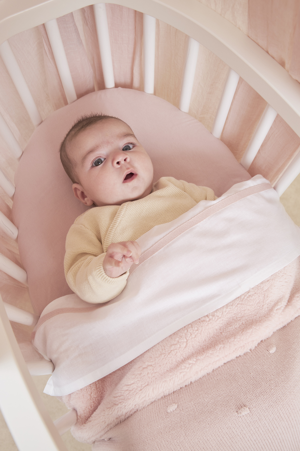 Ledikant Deken Mini Knots Teddy - Soft Pink - 100x150cm