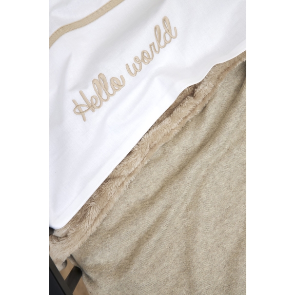 Knit Basic Teddy Wiegdeken - Sand Melange - 75x100cm