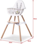 Childwood Evolu 2 - Kinderstoel 2 in 1 met beugel - Natu