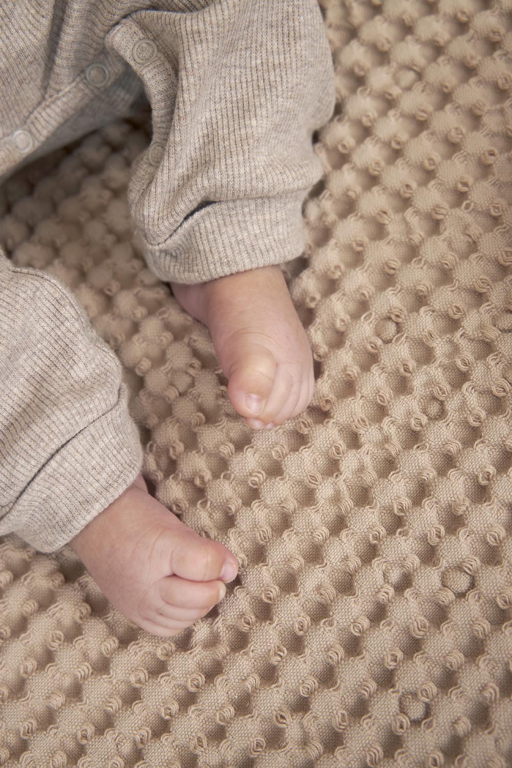 Ledikant Deken Wafel Teddy - Sand - 100x150cm - afbeelding 6