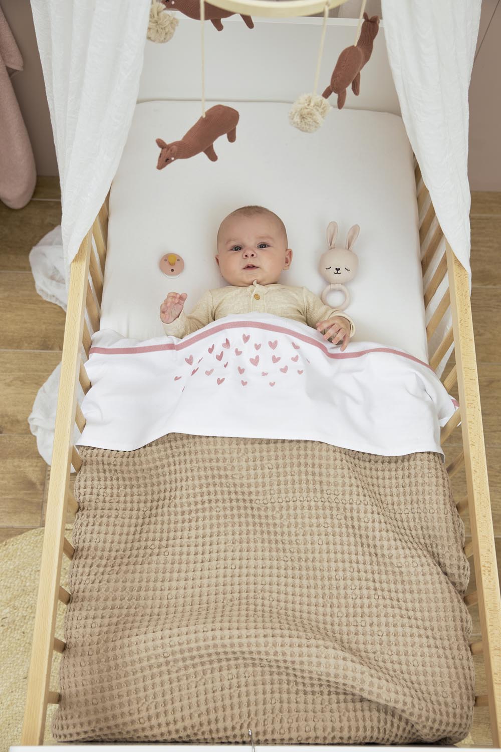 Wafel Teddy Wiegdeken - Zand - 75x100cm - afbeelding 5