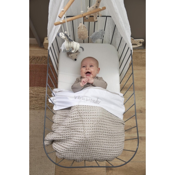 Meyco - Ledikant Deken Wafel Teddy - Greige - 100x150cm