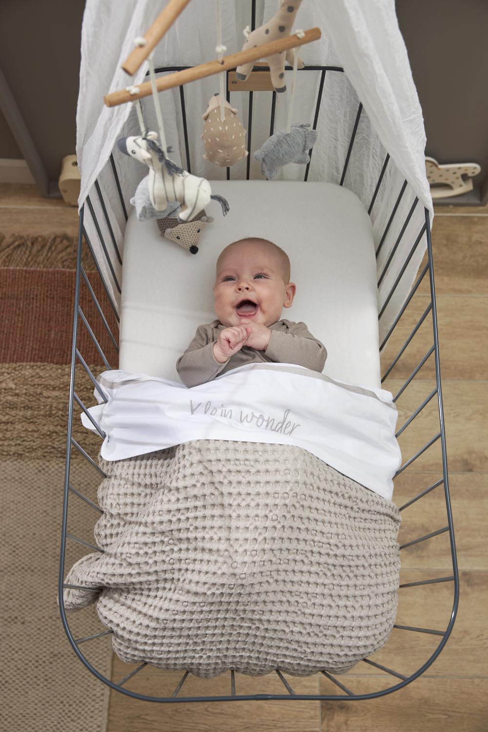 Ledikant Deken Wafel Teddy - Greige - 100x150cm - afbeelding 6