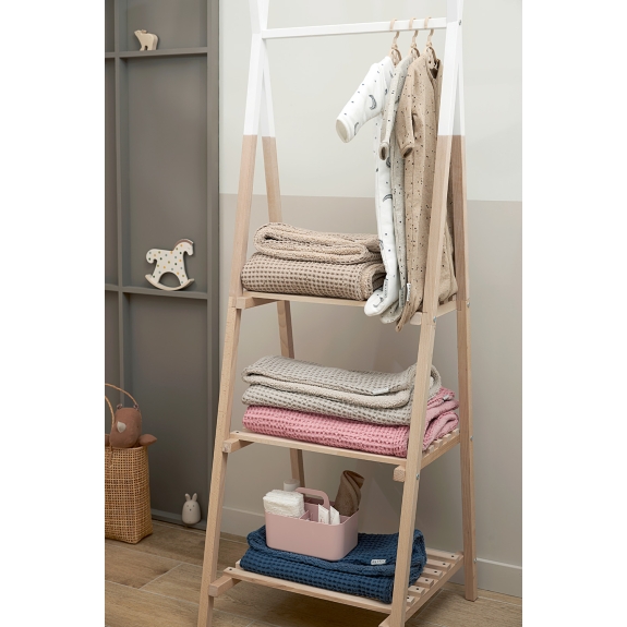 Meyco - Ledikant Deken Wafel Teddy - Greige - 100x150cm