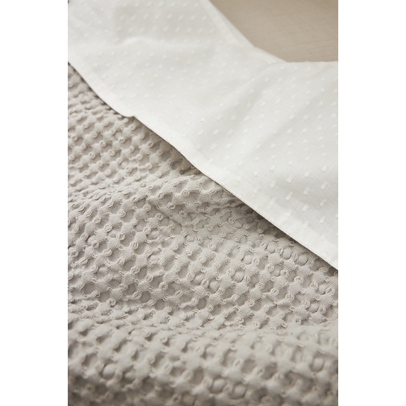 Meyco - Ledikant Deken Wafel Katoen - Greige - 100x150cm