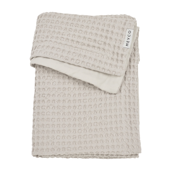 Meyco - Ledikant Deken Wafel Katoen - Greige - 100x150cm