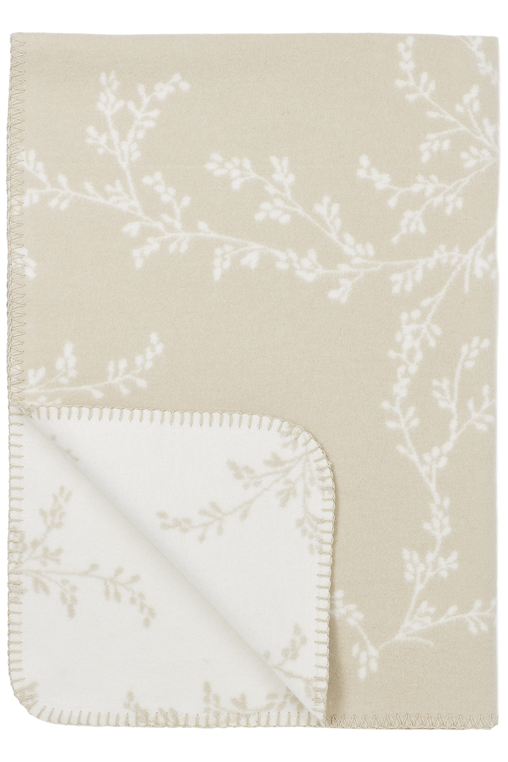 Geweven Ledikant Deken Branches - Sand - 100x150cm - afbeelding 2