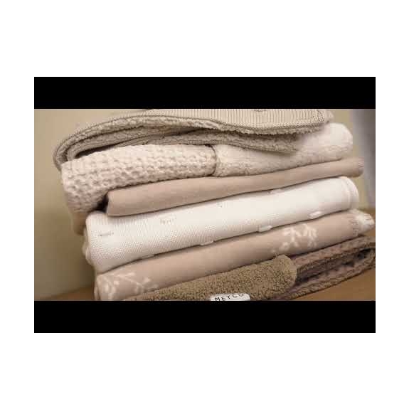 Meyco - Geweven Ledikant Deken - Sand - 100x150cm