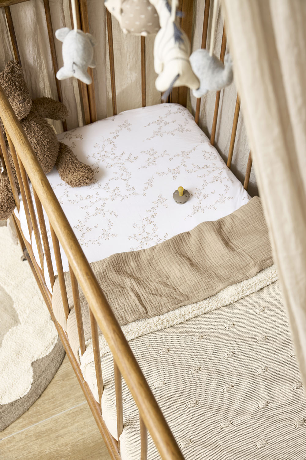 Wiegdeken Teddy Zand - 75x100cm - 2.0 TOG - afbeelding 5