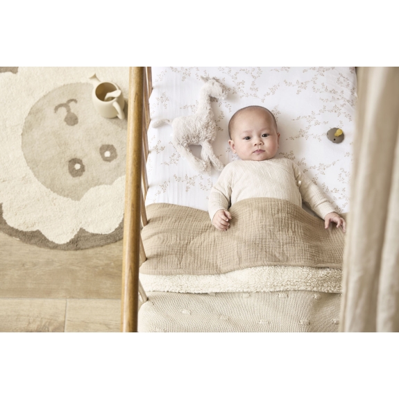 Meyco - Wiegdeken Teddy Zand - 75x100cm - 2.0 TOG