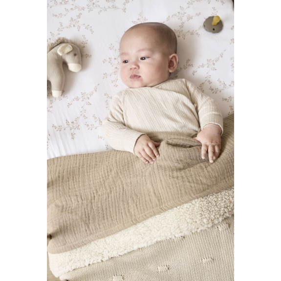 Meyco - Wiegdeken Teddy Zand - 75x100cm - 2.0 TOG