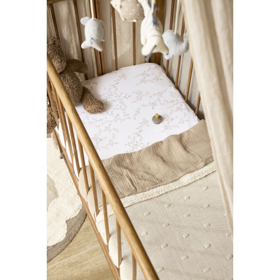 Ledikant Deken Knots Teddy - Soft Sand - 100x150cm