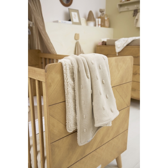 Ledikant Deken Knots Teddy - Soft Sand - 100x150cm