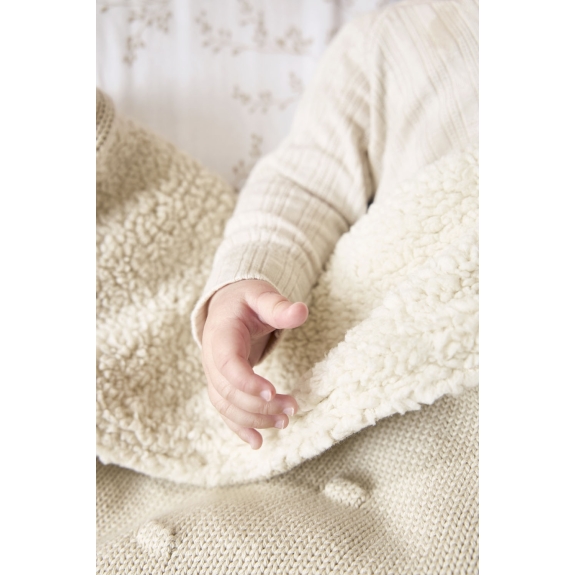 Ledikant Deken Knots Teddy - Soft Sand - 100x150cm