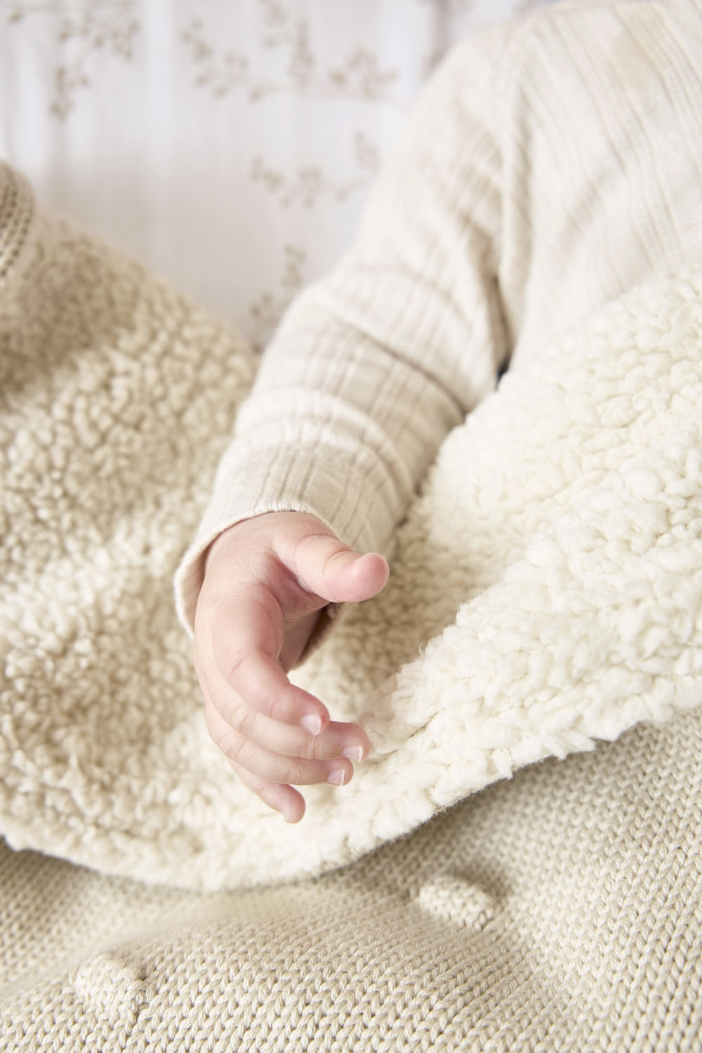 Ledikant Deken Knots Teddy - Soft Sand - 100x150cm - afbeelding 7