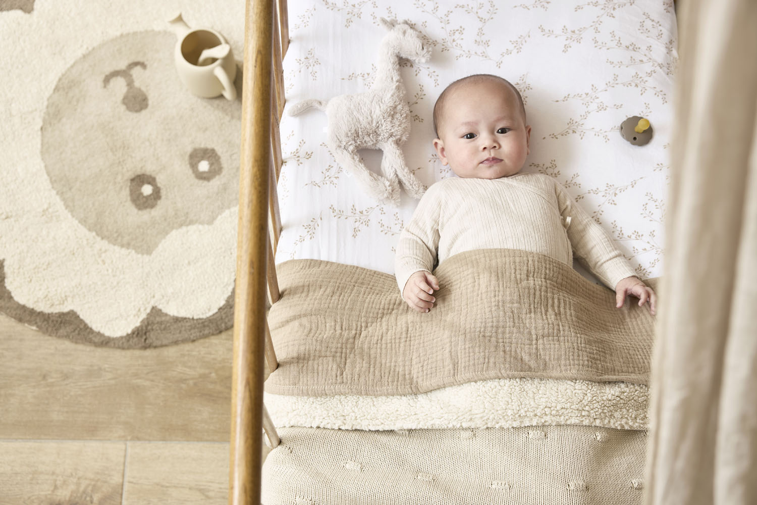 Ledikant Deken Knots Teddy - Soft Sand - 100x150cm - afbeelding 9