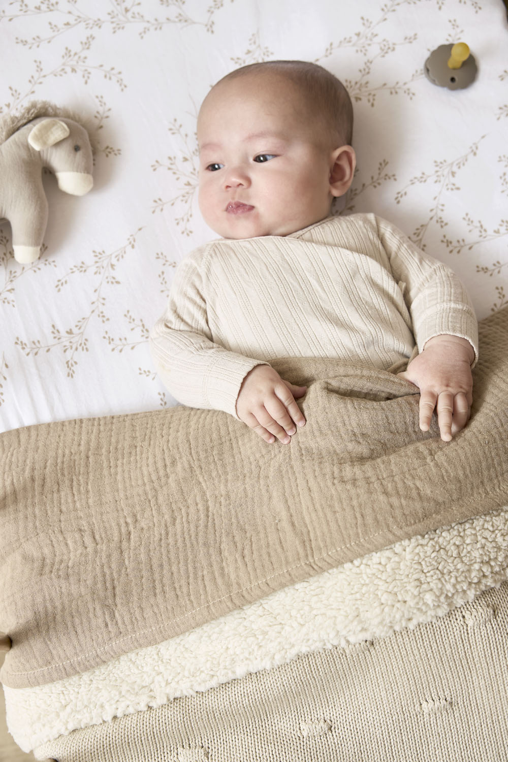 Ledikant Deken Knots Teddy - Soft Sand - 100x150cm - afbeelding 8