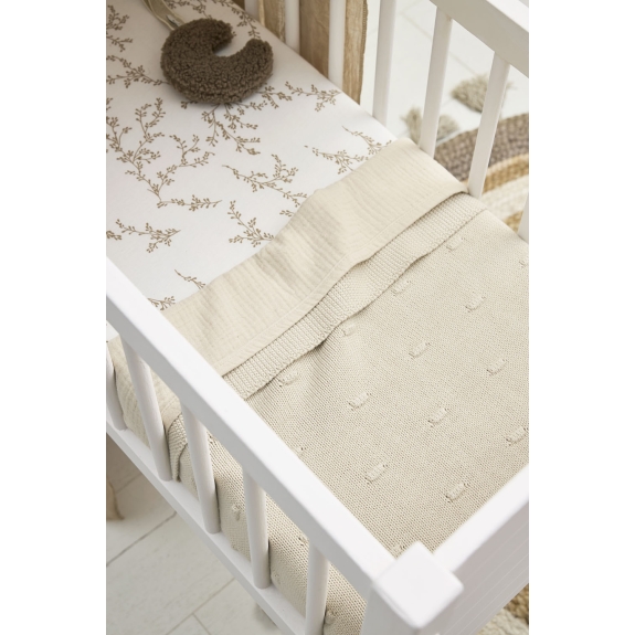 Meyco - Ledikant Deken Knots - Sand - 100x150cm