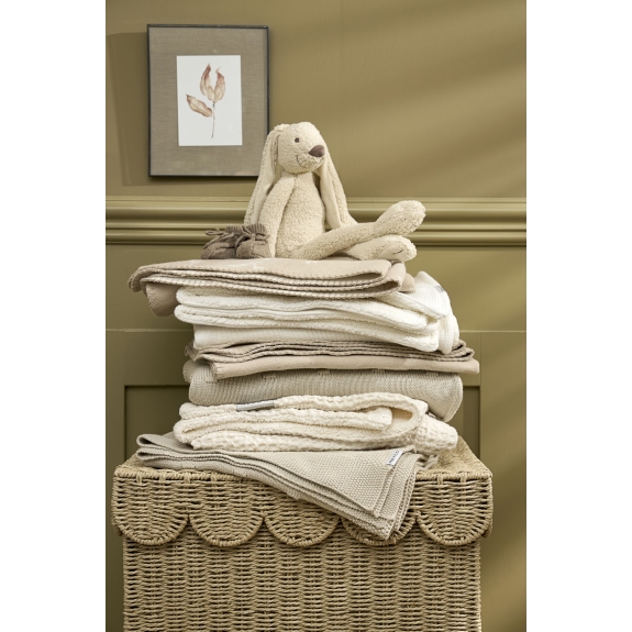 Meyco - Ledikant Deken Knots - Sand - 100x150cm