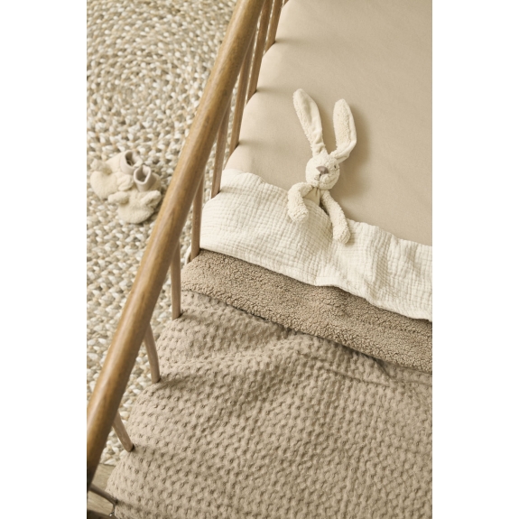 Meyco - Wafel Teddy Ledikant Deken - Taupe - 100x150cm