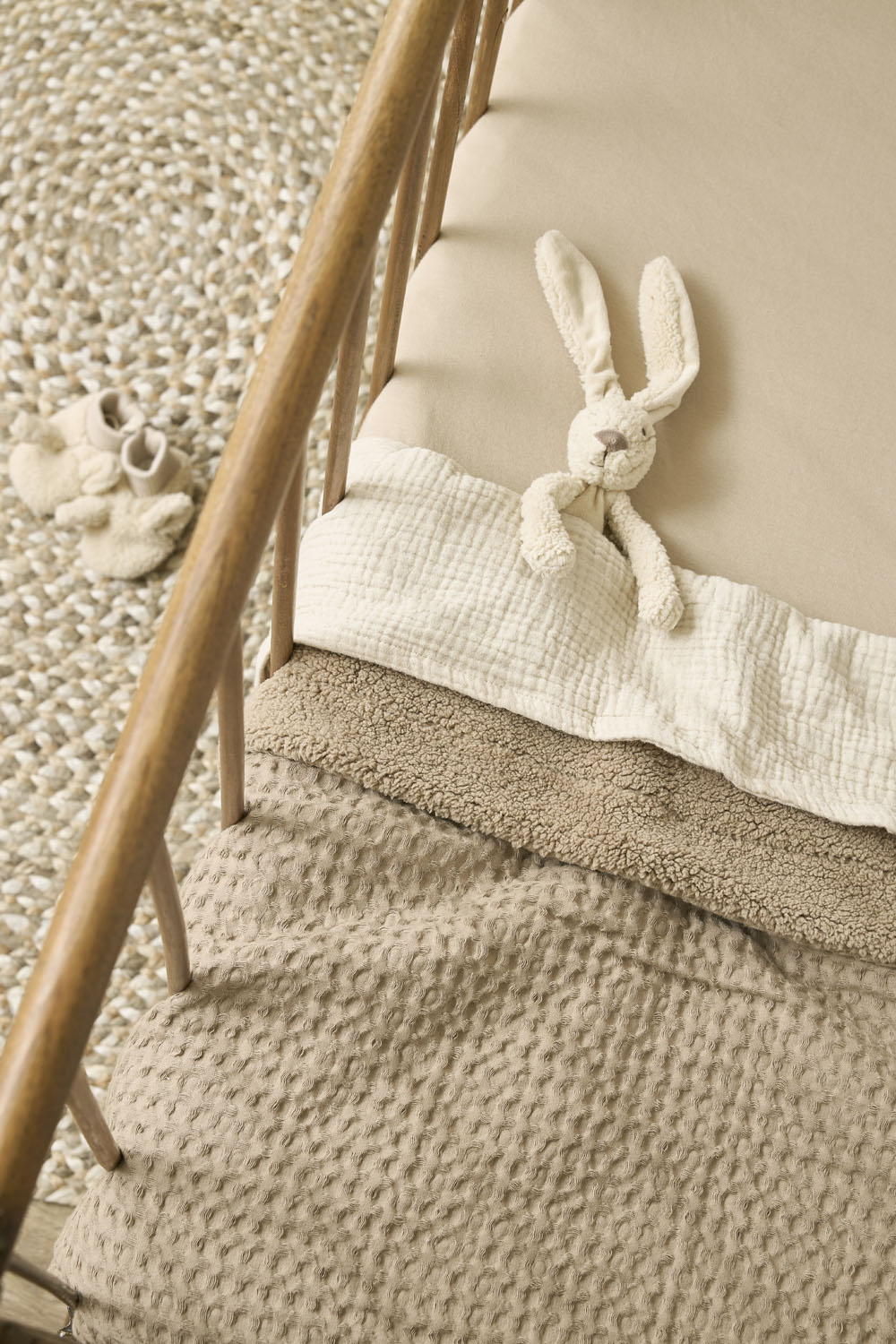 Wafel Teddy Ledikant Deken - Taupe - 100x150cm - afbeelding 5