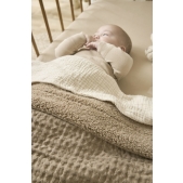 Meyco - Wafel Teddy Ledikant Deken - Taupe - 100x150cm