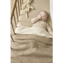 Meyco - Wafel Teddy Ledikant Deken - Taupe - 100x150cm
