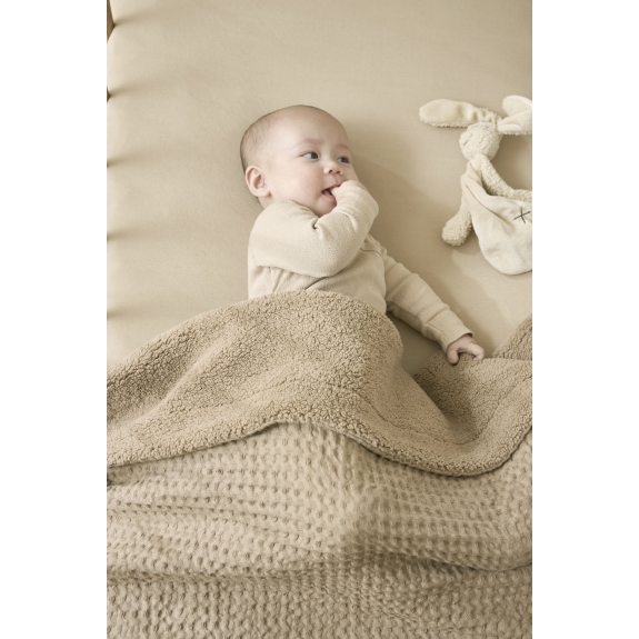Meyco - Wafel Teddy Ledikant Deken - Taupe - 100x150cm