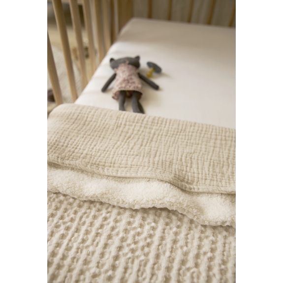 Meyco - Wafel Teddy Ledikant Deken - Nature - 100x150cm