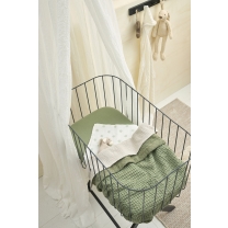 Meyco - Wafel Teddy Wiegdeken - Olijfgroen - 75x100cm