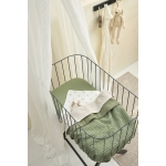 Ledikant Deken Wafel Teddy - Olijfgroen - 100x150cm