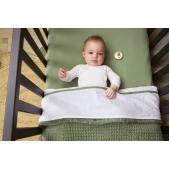 Ledikant Deken Wafel Teddy - Olijfgroen - 100x150cm