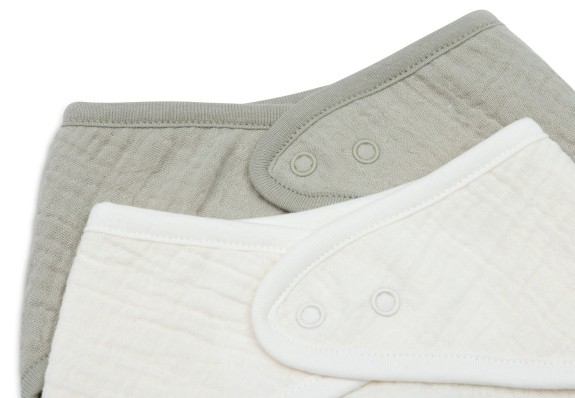 Kwijl Opvangende Bandana Slabbetjes - Olijfgroen/Oatmeal