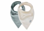Bandana Slab Velvet Rib - Zee Groen/Ivoor - 2 Stuks