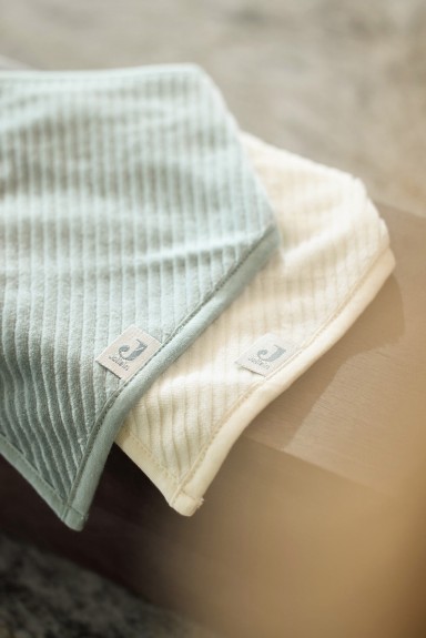 Bandana Slab Velvet Rib - Zee Groen/Ivoor - 2 Stuks