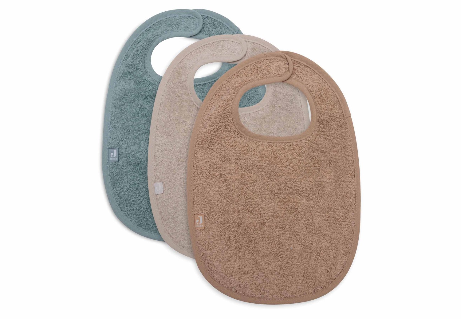 Slabbetjes Badstof - Sea Green/Nougat/Biscuit - 3 Stuks