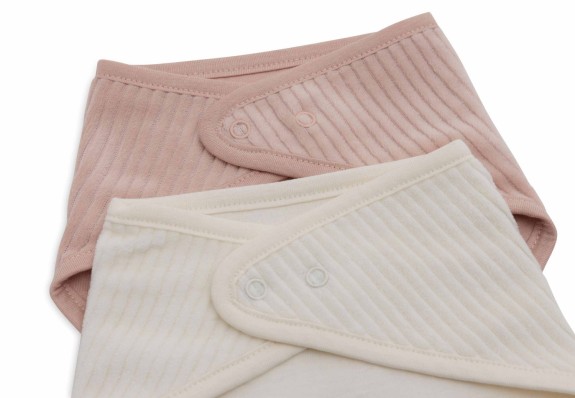 Velvet Rib Bandana Slab - Wild Rose/Ivory - 2 Stuks
