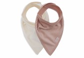 Velvet Rib Bandana Slab - Wild Rose/Ivory - 2 Stuks