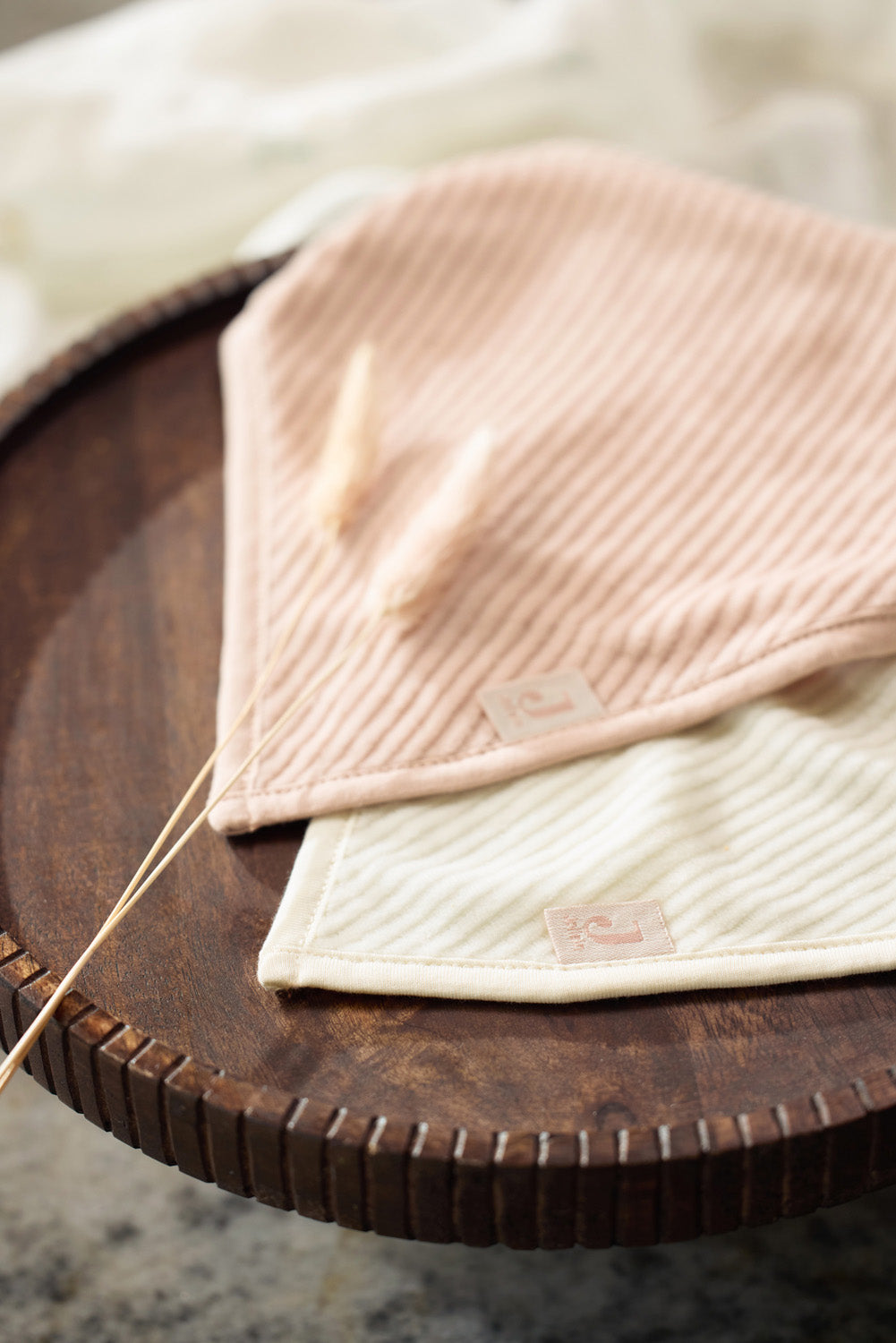 Velvet Rib Bandana Slab - Wild Rose/Ivory - 2 Stuks - afbeelding 7