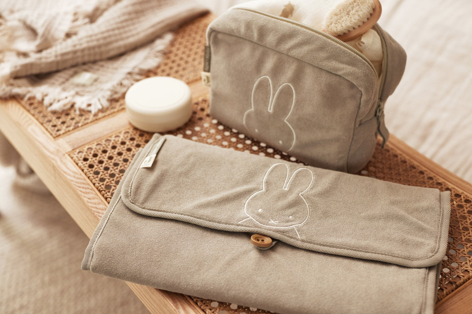 Verschoningsmat Badstof Miffy - Olijfgroen - afbeelding 6