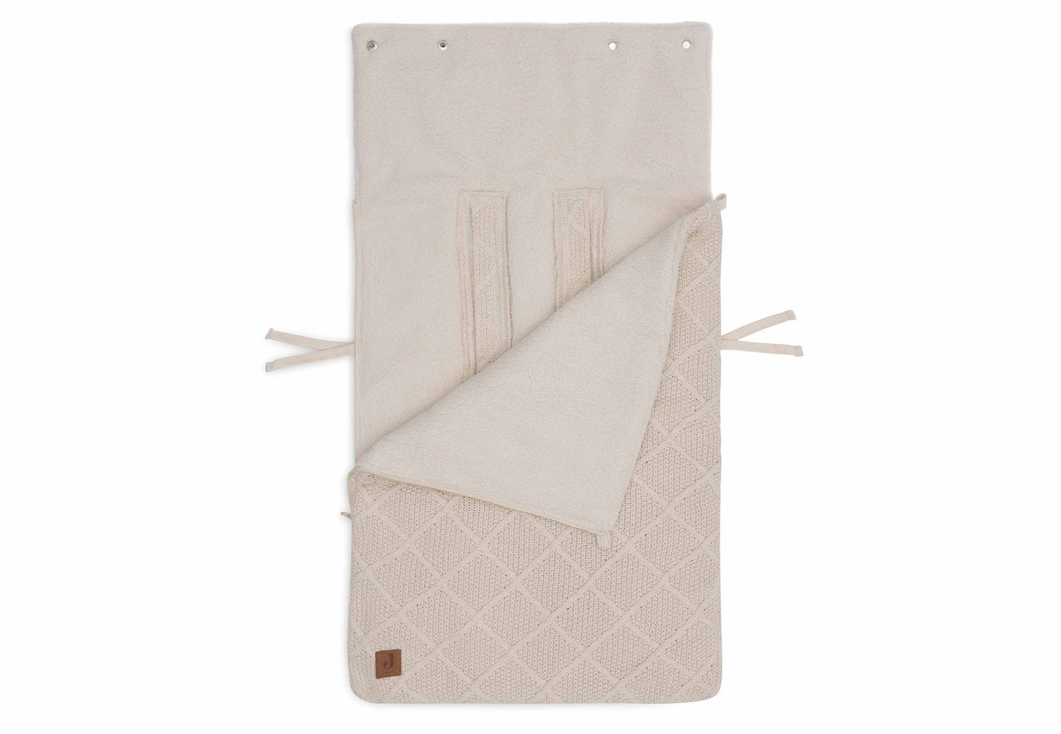 Voetenzak voor Autostoel Groep 0+ - Check Knit Oatmeal - afbeelding 2