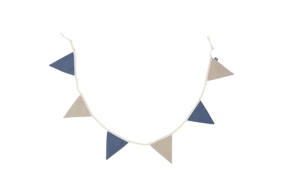 Jollein - Vlaggenlijn 200x17cm - Jeans Blue/Olive Green