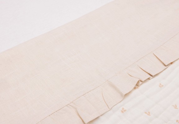 Stijlvol Wieg Laken 75x100cm Ruffle - Natuurlijk