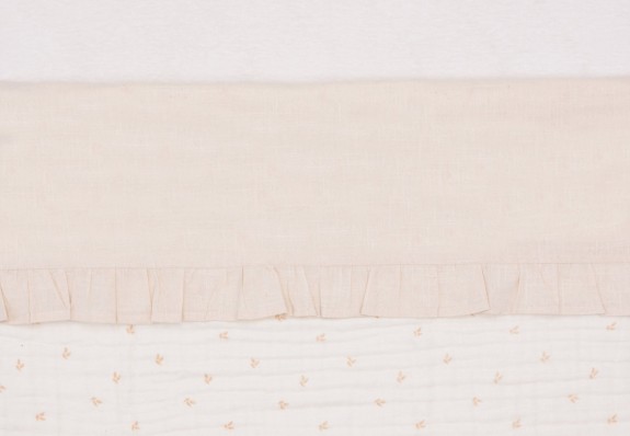 Stijlvol Wieg Laken 75x100cm Ruffle - Natuurlijk